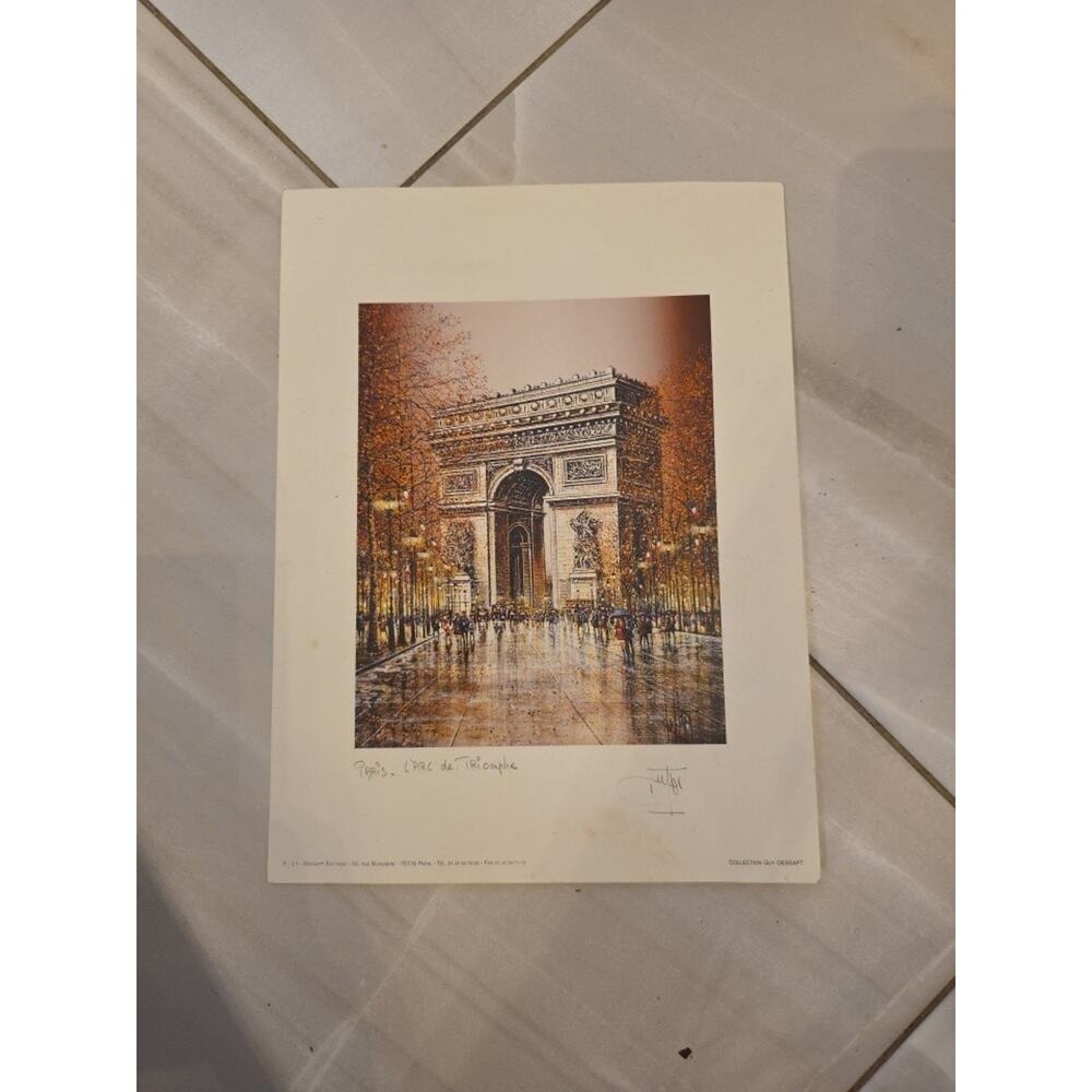 Paris L'Arc de Triomphe Guy Dessapt Collection Signed Art Print France